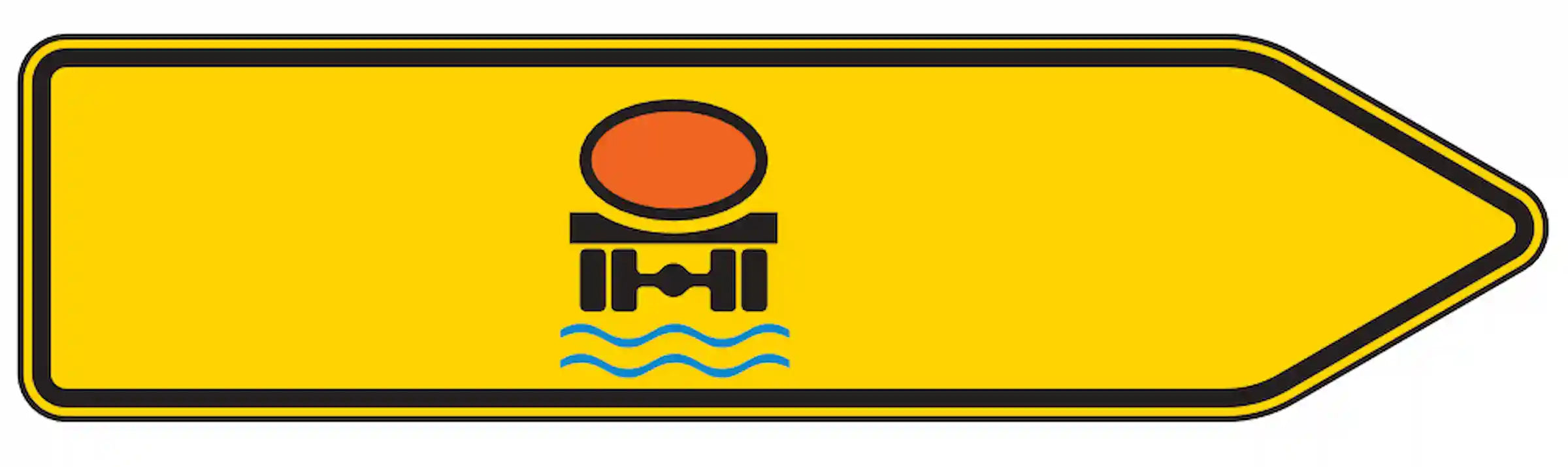 Verkehrszeichen 421-22 „Pfeilwegweiser für Fahrzeuge mit wassergefährdender Ladung, rechtsweisend“ - VZ 421-22