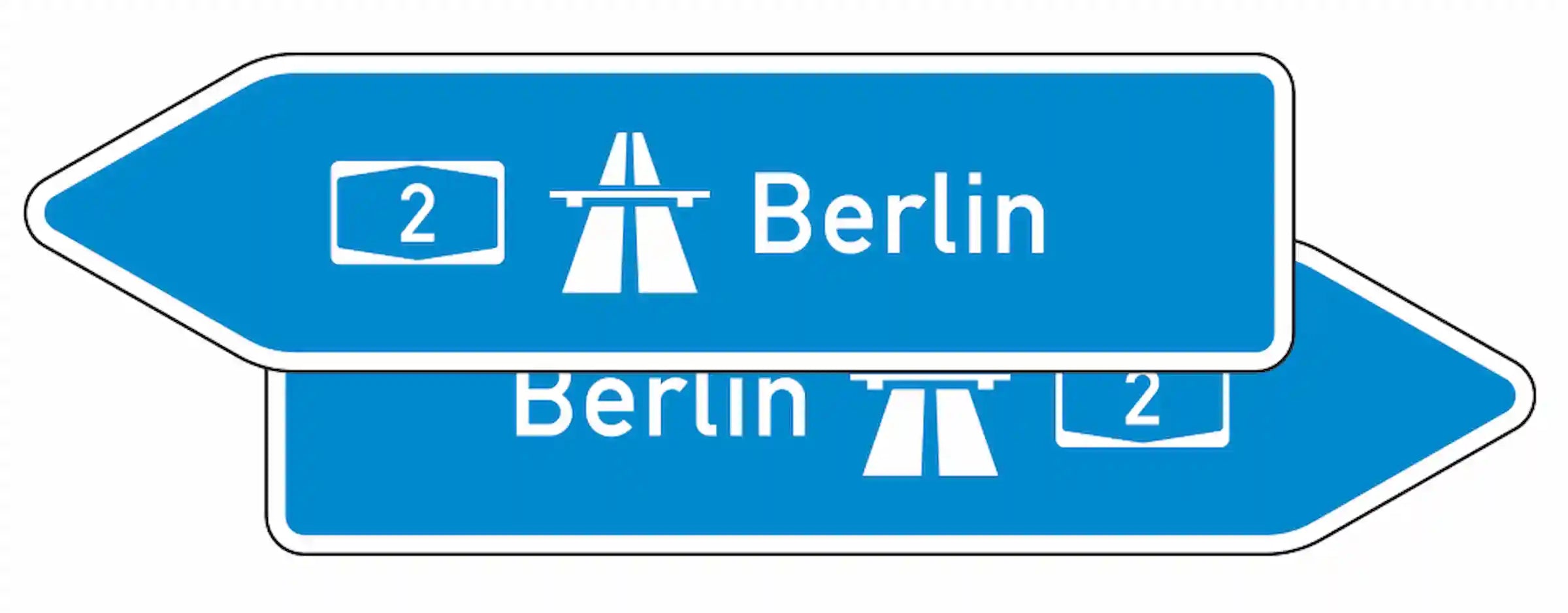 Verkehrszeichen 430-40 „Pfeilwegweiser zur Autobahn, doppelseitig“ - VZ 430-40