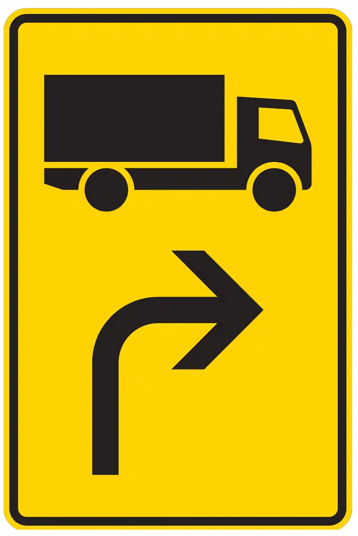 Verkehrszeichen 442-20: Lkw-Umleitung nach rechts.
