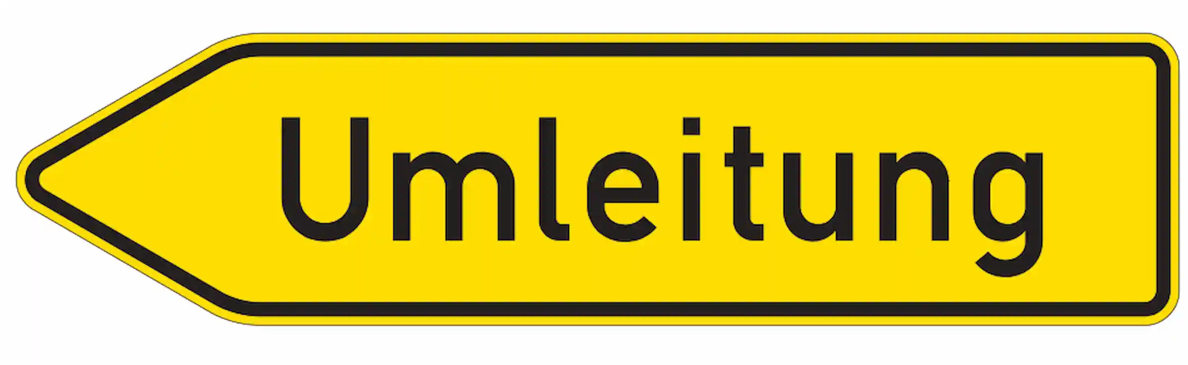 Verkehrszeichen "Umleitungswegweiser, linksweisend" - VZ 454-10