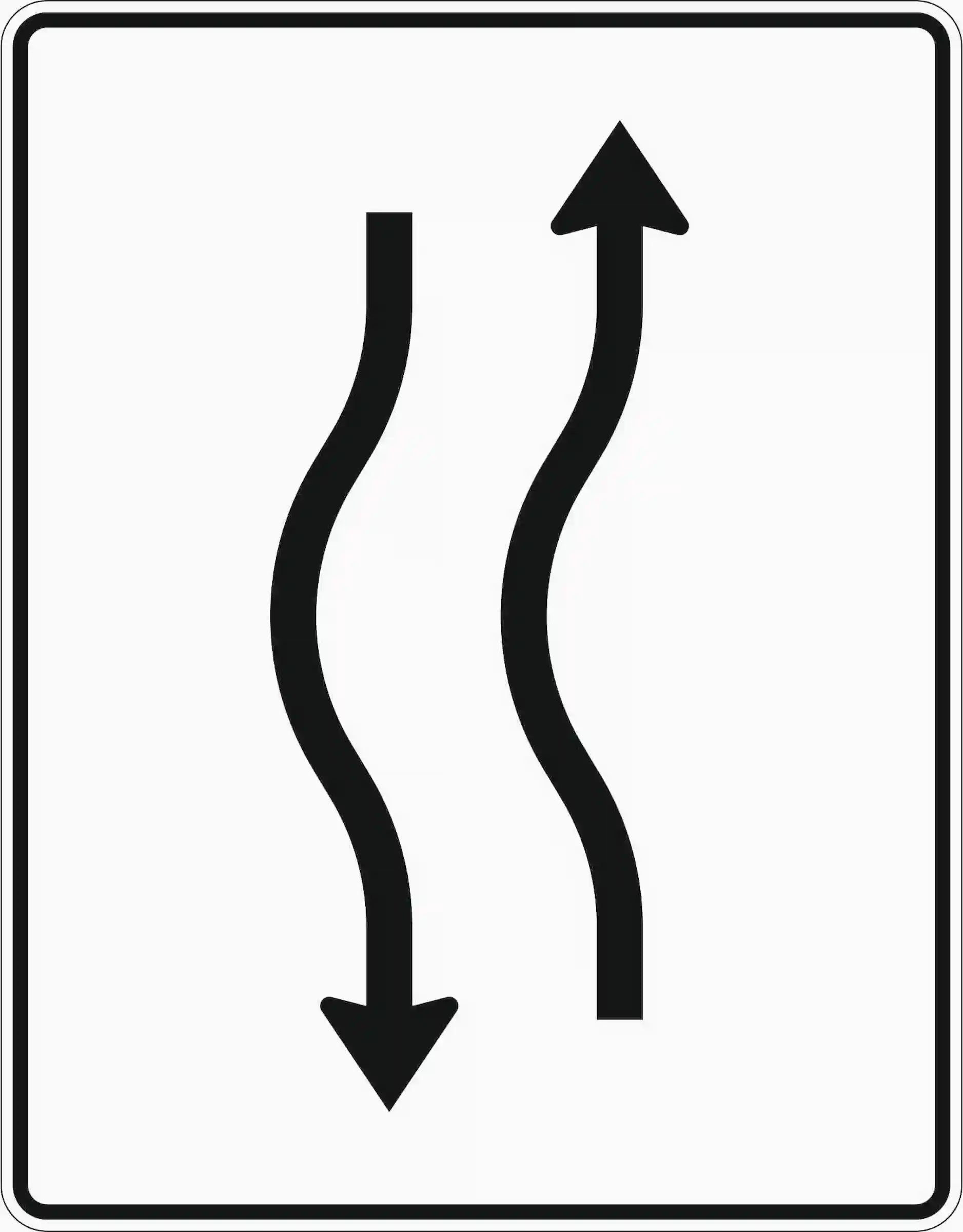 Verkehrszeichen 514-10 „Verschwenkungstafel, kurze Verschwenkung“ - VZ-514-10