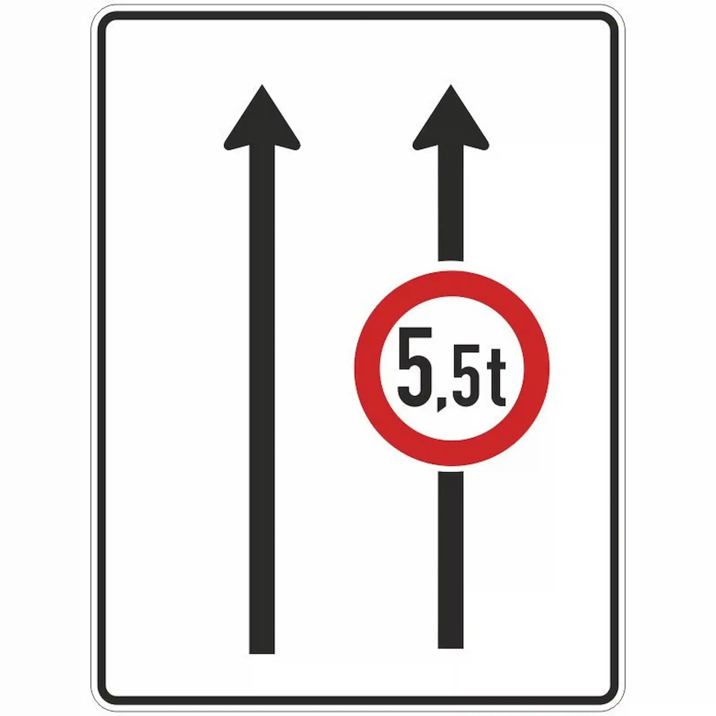 Verkehrszeichen 527-30 „Fahrstreifentafel mit Zeichen 262“ - VZ 527-30