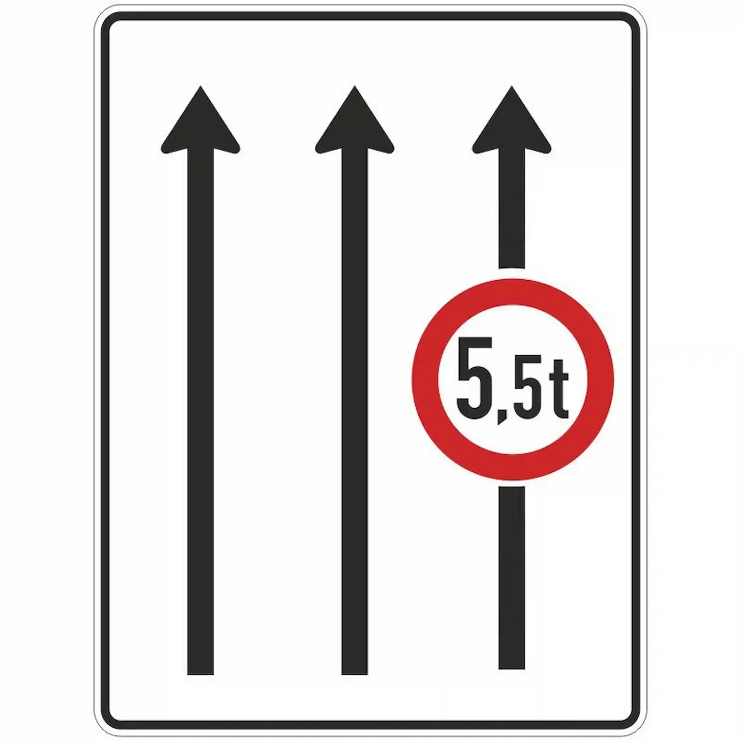 Verkehrszeichen 527-31 „Fahrstreifentafel mit Zeichen 262“ - VZ 527-31