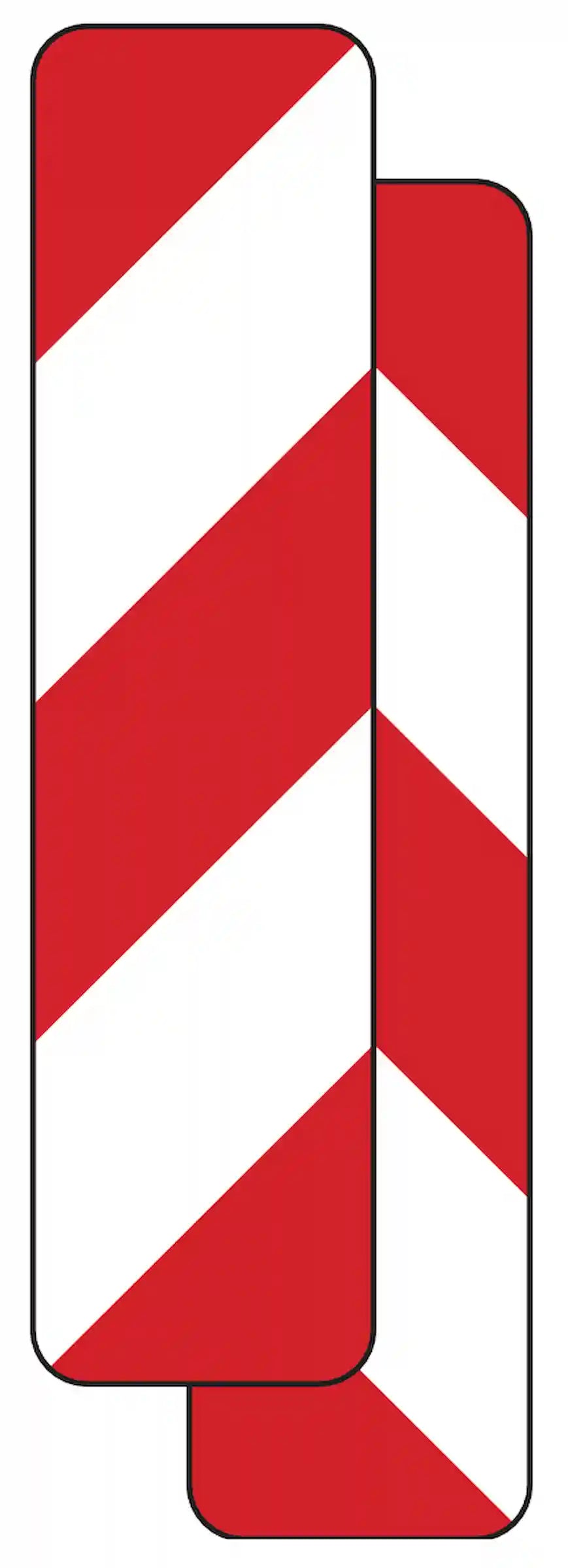 Verkehrszeichen 605-40 „Schraffenbake Aufstellung doppelseitig (-10/-20)“ - VZ 605-40