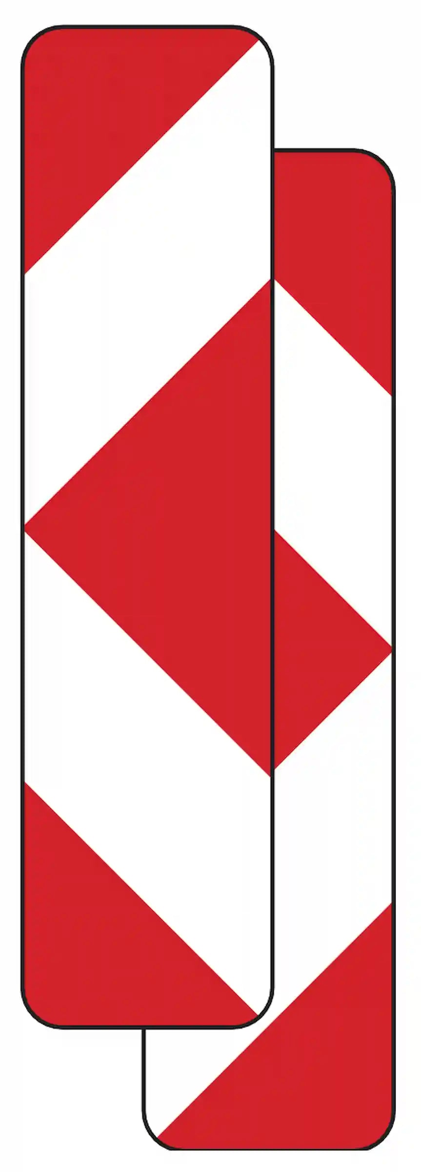 Verkehrszeichen 605-42 „Pfeilbake, Aufstellung doppelseitig (-11 /-21)“ - VZ 605-42