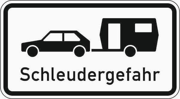 Verkehrszeichen "Schleuder Gefahr für Wohnwagengespanne" - VZ 1006-30