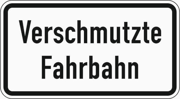 Verkehrszeichen "Verschmutzte Fahrbahn" - VZ 1007-35