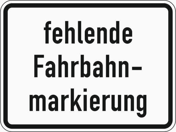 Verkehrszeichen "Fehlende Fahrbahnmarkierung" - VZ 1007-39