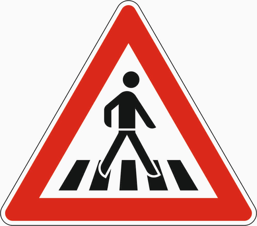 Verkehrszeichen "Fußgängerüberweg, Aufstellung links" - VZ 101-21