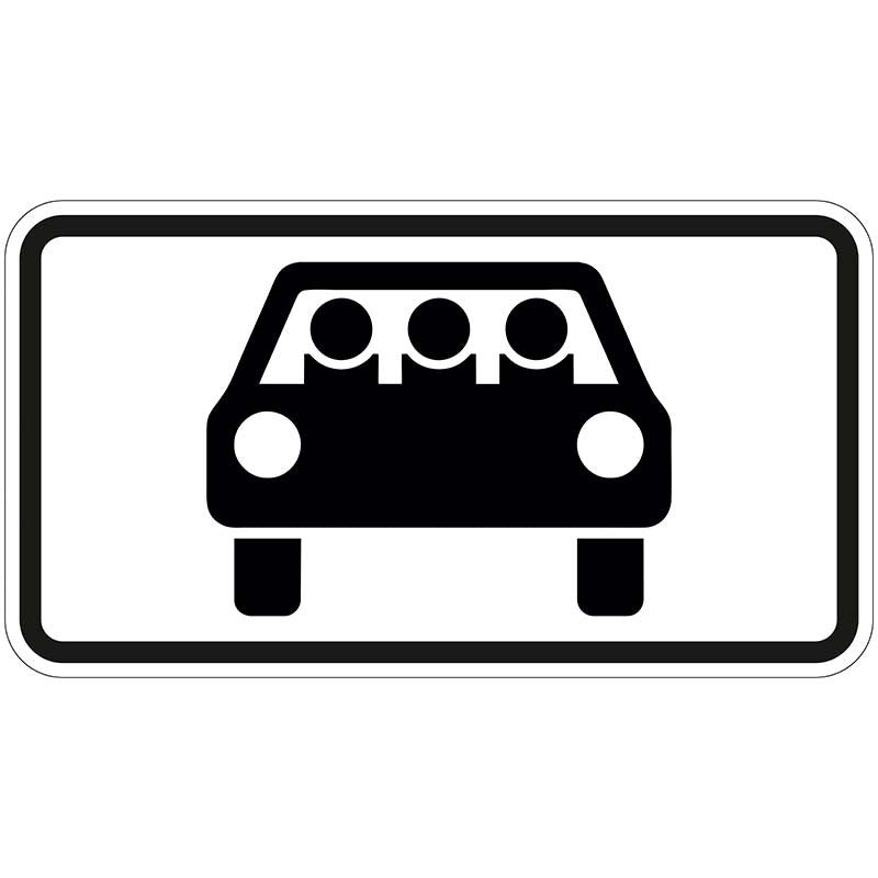 Verkehrszeichen "PKW oder Krafträder mit Beiwagen, die mit mind. 3 Personen besetzt sind" - VZ 1010-71