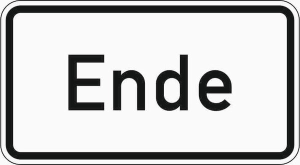 Verkehrszeichen "Ende" - VZ 1012-31