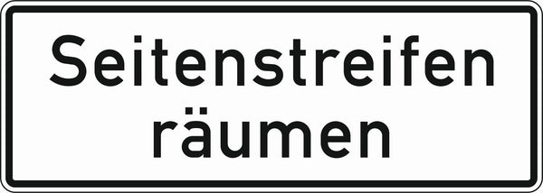 Verkehrszeichen "Seitenstreifen räumen" - VZ 1013-51