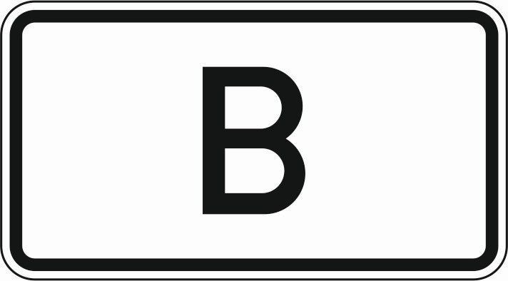 Verkehrszeichen "Tunnelkategorie „B” gemäß ADR-Übereinkommen" - VZ 1014-50