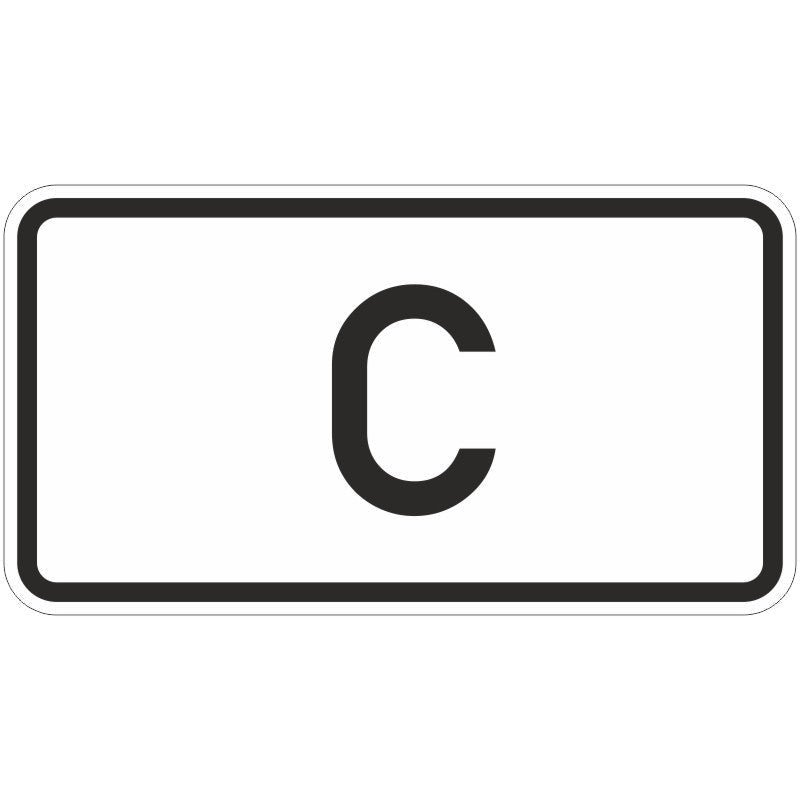 Verkehrszeichen "Tunnelkategorie „C” gemäß ADR-Übereinkommen" - VZ 1014-51