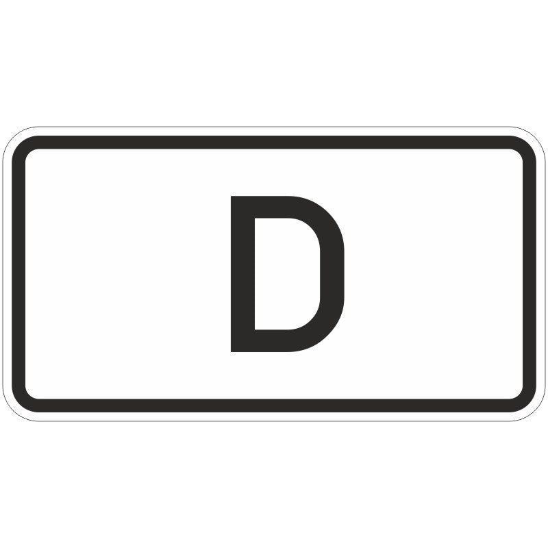 Verkehrszeichen "Tunnelkategorie „D” gemäß ADR-Übereinkommen" - VZ 1014-52