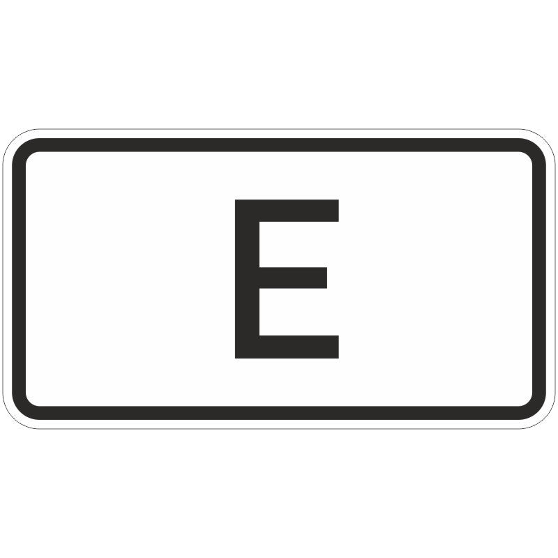 Verkehrszeichen "Tunnelkategorie „E” gemäß ADR-Übereinkommen" - VZ 1014-53
