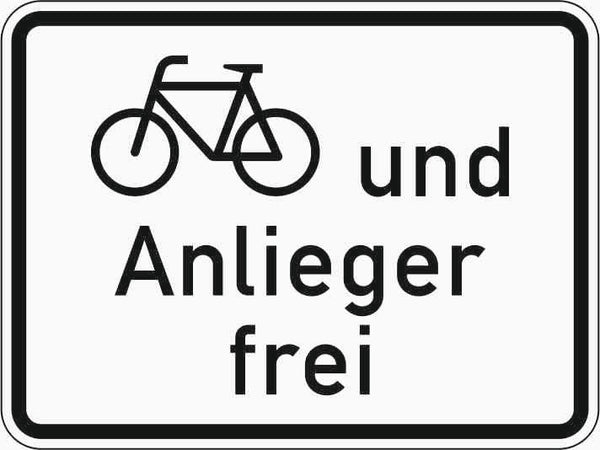 Verkehrszeichen "Radverkehr und Anlieger frei" - VZ 1020-12