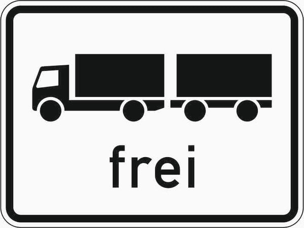 Verkehrszeichen "Lastkraftwagen mit Anhänger frei" - VZ 1024-13