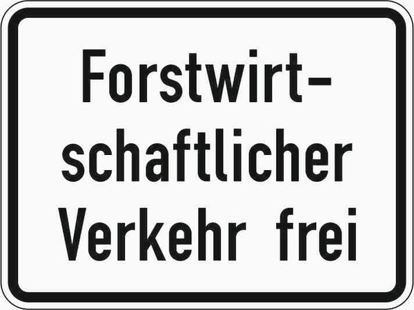 Verkehrszeichen "Forstwirtschaftlicher Verkehr frei" - VZ 1026-37
