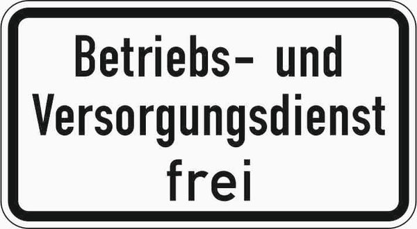 Verkehrszeichen "Betriebs- und Versorgungsdienst frei" - VZ 1026-39