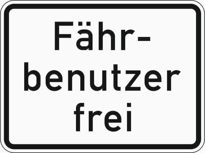 Verkehrszeichen "Fährbenutzer frei" - VZ 1028-34