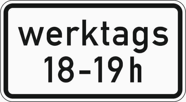 Verkehrszeichen "Zeitliche Beschränkung" - VZ 1042-31