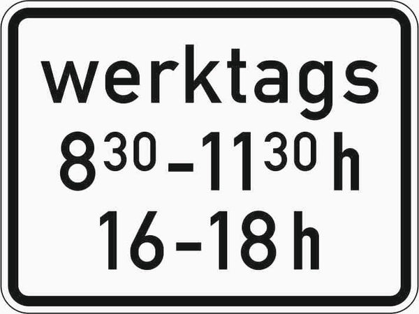 Verkehrszeichen "Zeitliche Beschränkung" VZ 1042-32