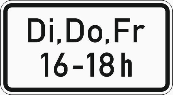 Verkehrszeichen "Zeitliche Beschränkung" - VZ 1042-34