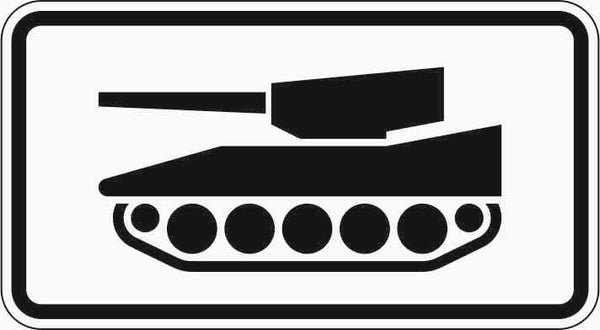 Verkehrszeichen "Nur militärische Kettenfahrzeuge" - VZ 1049-12