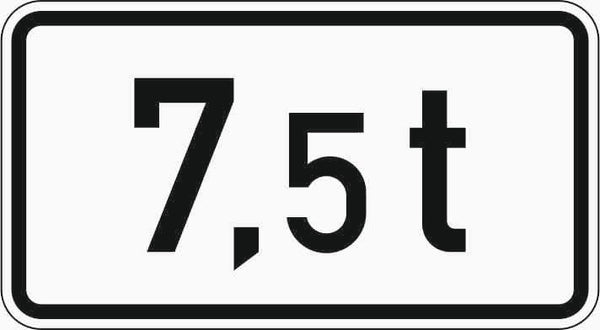 Verkehrszeichen "Massenangabe - 7.5 t" - VZ 1053-53