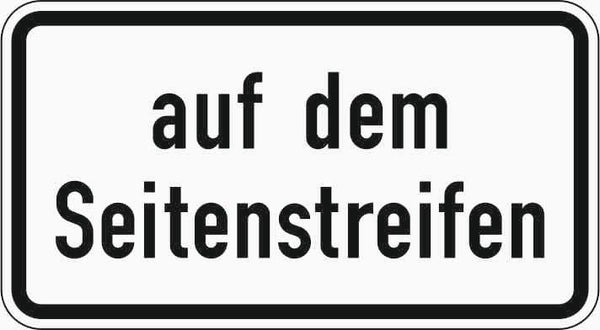 Verkehrszeichen "Auf dem Seitenstreifen" - VZ 1053-34