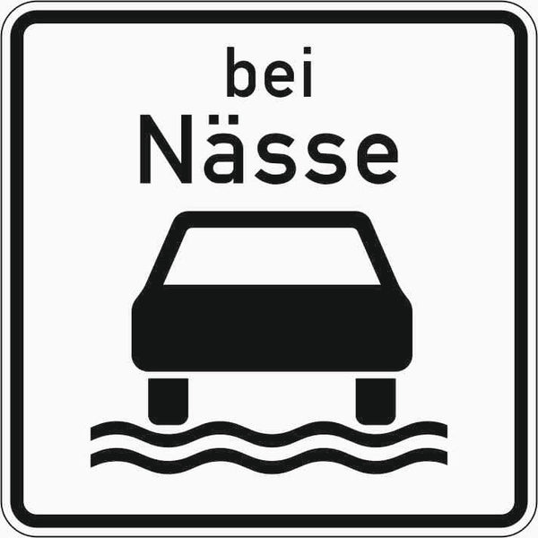 Verkehrszeichen "Bei Nässe" - VZ 1053-55