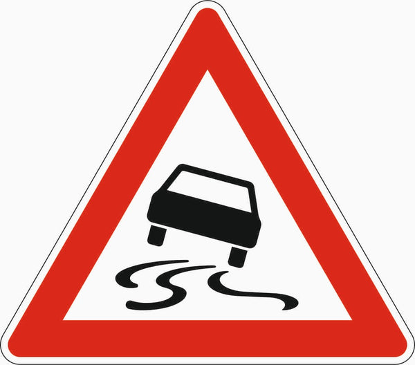 Verkehrszeichen "Schleuder- oder Rutschgefahr" - VZ 114