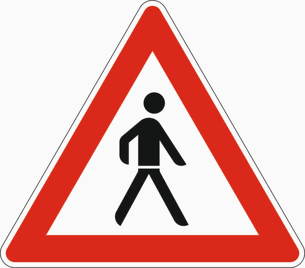 Verkehrszeichen "Fußgänger, Aufstellung links" - VZ 133-20