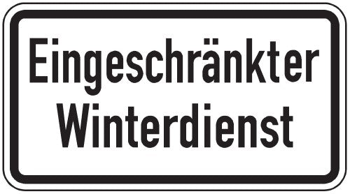 Verkehrszeichen "EINGESCHRÄNKTER WINTERDIENST" - VZ 2008