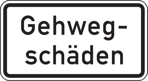 Verkehrszeichen "Gehwegschäden" - VZ 2009