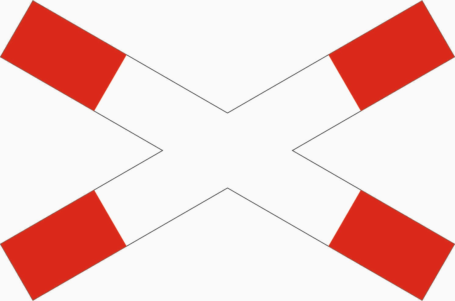 Verkehrszeichen "Andreaskreuz liegend" - VZ 201-52