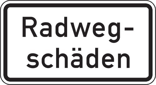 Verkehrszeichen "Radwegschäden" - VZ 2010