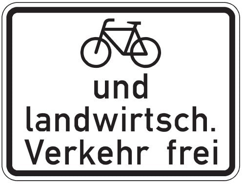 Verkehrszeichen "Radfahrer und landwirtschaftlicher Verkehr frei" - VZ 2211