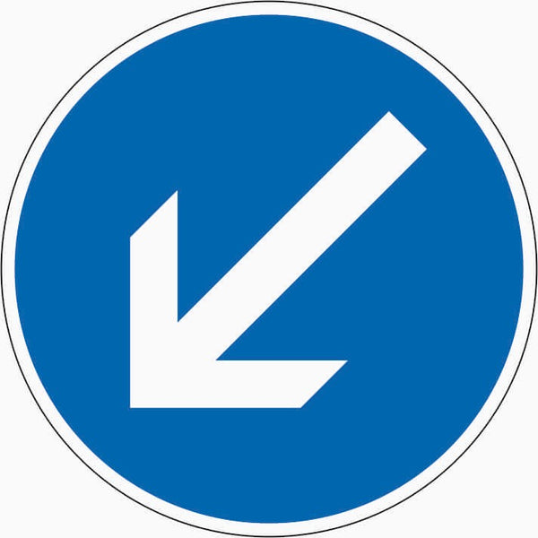 Verkehrszeichen "Vorgeschriebene Fahrtrichtung links vorbei" - VZ 222-10