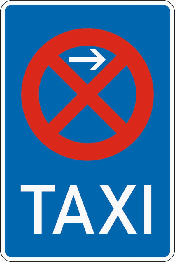 Verkehrszeichen "Taxenstand Ende (Aufstellung links)" - VZ 229-11