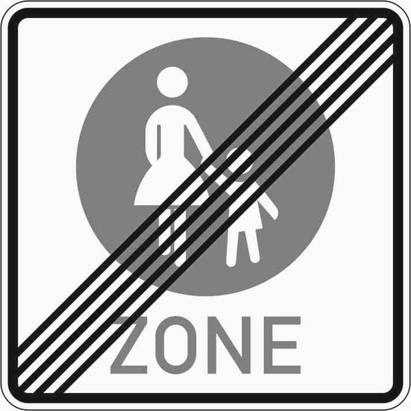Verkehrszeichen "Ende einer Fußgängerzone" - VZ 242.2