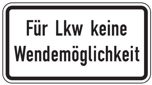 Verkehrszeichen "Für Lkw keine Wendemöglichkeit" - VZ 2425