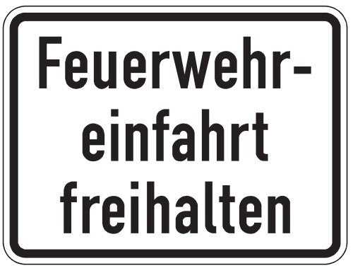 Verkehrszeichen "Feuerwehreinfahrt freihalten" - VZ 2431