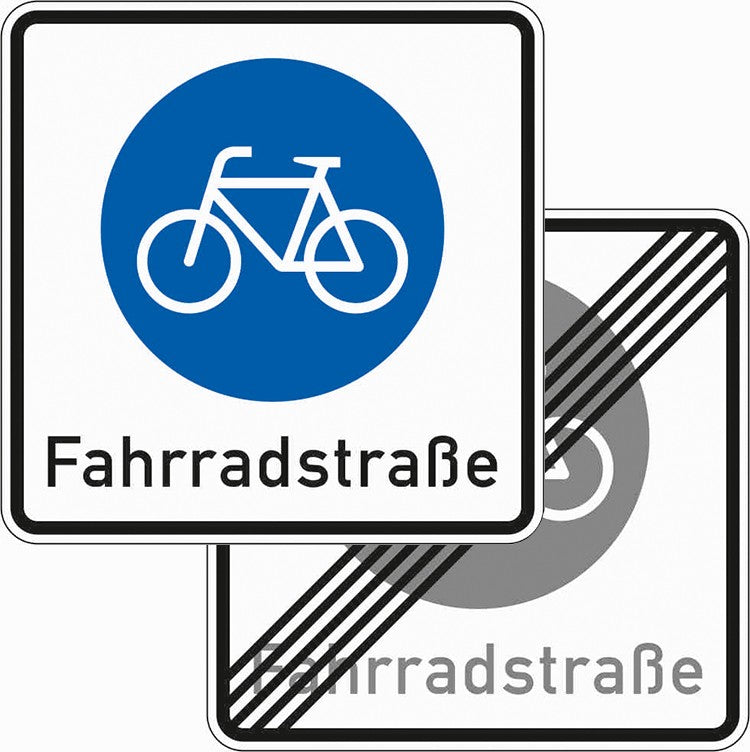 Verkehrszeichen "Beginn/Ende einer Fahrradstraße, doppelseitig" - VZ 244.1-40