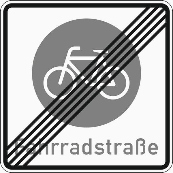 Verkehrszeichen "Ende einer Fahrradstraße" - VZ 244.2