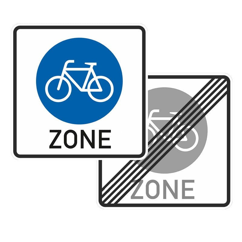 Verkehrszeichen "Beginn/Ende einer Fahrradzone, doppelseitig" - VZ 244.3-40