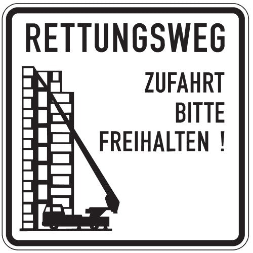 Verkehrszeichen "Rettungsweg Zufahrt bitte freihalten" - VZ 2441