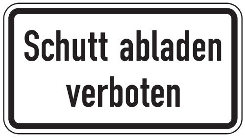 Verkehrszeichen "Schutt abladen verboten" - VZ 2501