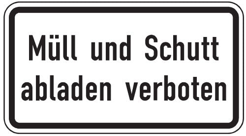 Verkehrszeichen "Müll und Schutt abladen verboten" - VZ 2502